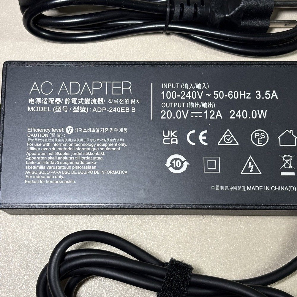 240W 20.0V 12A Adapter Charger for ASUS ROG Strix SCAR/Zephyrus ADP-240EB B